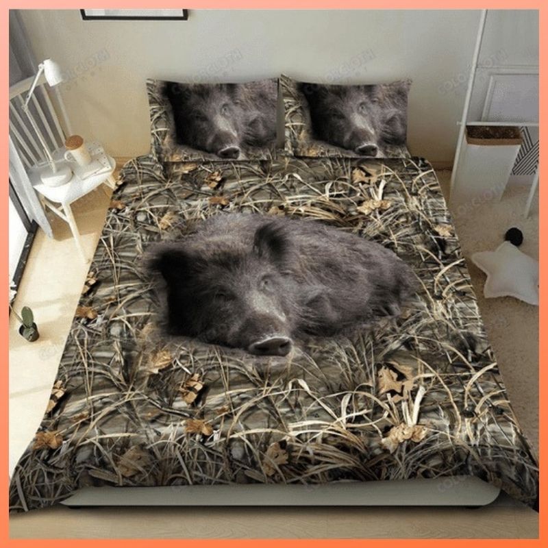 Boar Hunting Camo Quilt Bedding Set Boar Hunting Camo Quilt Bedding Set