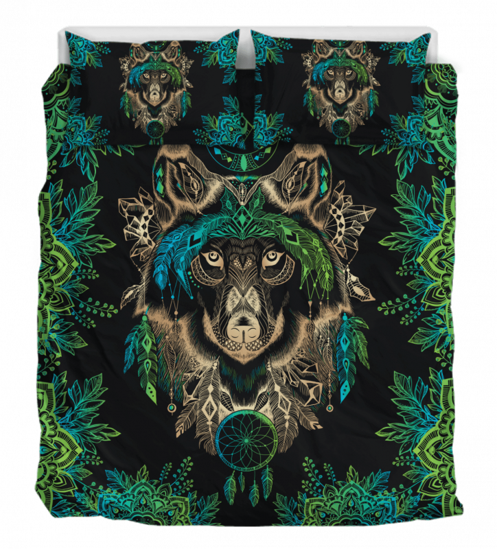 Bohemian Wolf Duver Duvet Cover and Pillowcase Set Bedding Set 917 Bohemian Wolf Duver Duvet Cover and Pillowcase Set Bedding Set 917