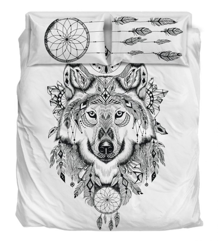 Bohemian Wolf Duver Duvet Cover and Pillowcase Set Bedding Set 919 Bohemian Wolf Duver Duvet Cover and Pillowcase Set Bedding Set 919