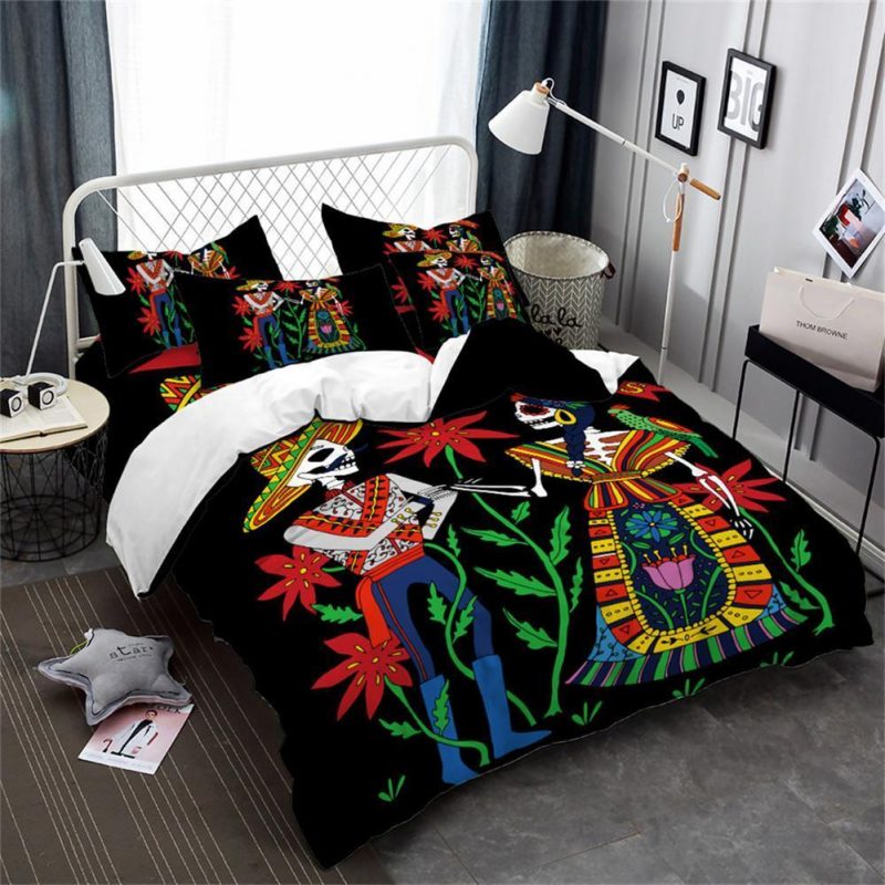 Boho Man And Women Skeleton Duvet Cover and Pillowcase Set Bedding Set Boho Man And Women Skeleton Duvet Cover and Pillowcase Set Bedding Set