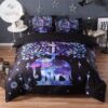 Boho Purple Night Tree Duvet Cover Set Cute Elephant Bedding Set Queen Size Soft Bedclothes Kids Cartoon 3Pcs-