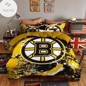Boston Bruins Bedding Set Sleepy Halloween And Christmas (Duvet Cover & Pillow Cases)-