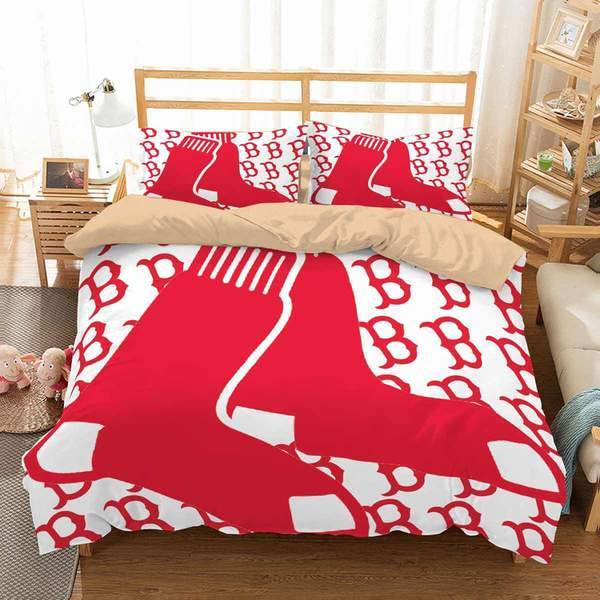 Boston Red Sox Duvet Cover and Pillowcase Set Bedding Set 626 Boston Red Sox Duvet Cover and Pillowcase Set Bedding Set 626