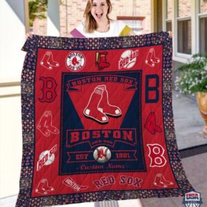 Boston Red Sox Mlb Logo History Personalized Bedding Set