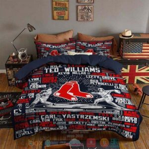 Boston Red Sox Mlb Players Name Bedding Set
