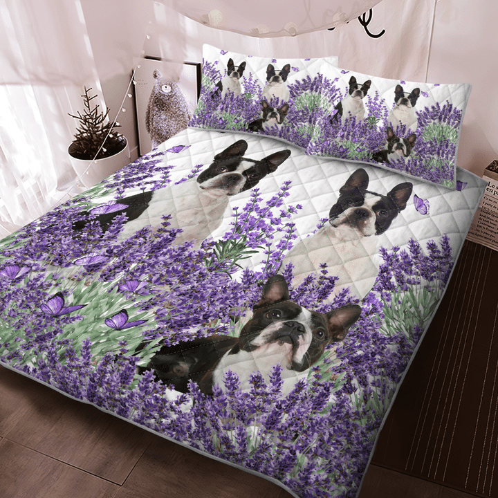 Boston-Terrier-Lavender-Quilt-Bedding-Set-2