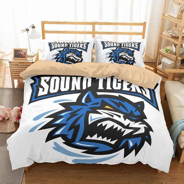 Bridgeport Sound Tigers Duvet Cover and Pillowcase Set Bedding Set Bridgeport Sound Tigers Duvet Cover and Pillowcase Set Bedding Set