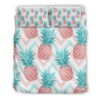 Bright Zig Zag Pineapple Pattern Print Duvet Cover and Pillowcase Set Bedding Set