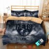 Brooklyn Nets Nba Logo Grey Bedding Set