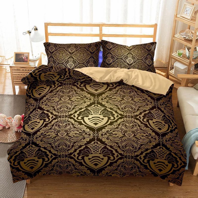 Brown Bohemian Themed Digital Print ding Duvet Cover and Pillowcase Set Bedding Set Brown Bohemian Themed Digital Print ding Duvet Cover and Pillowcase Set Bedding Set