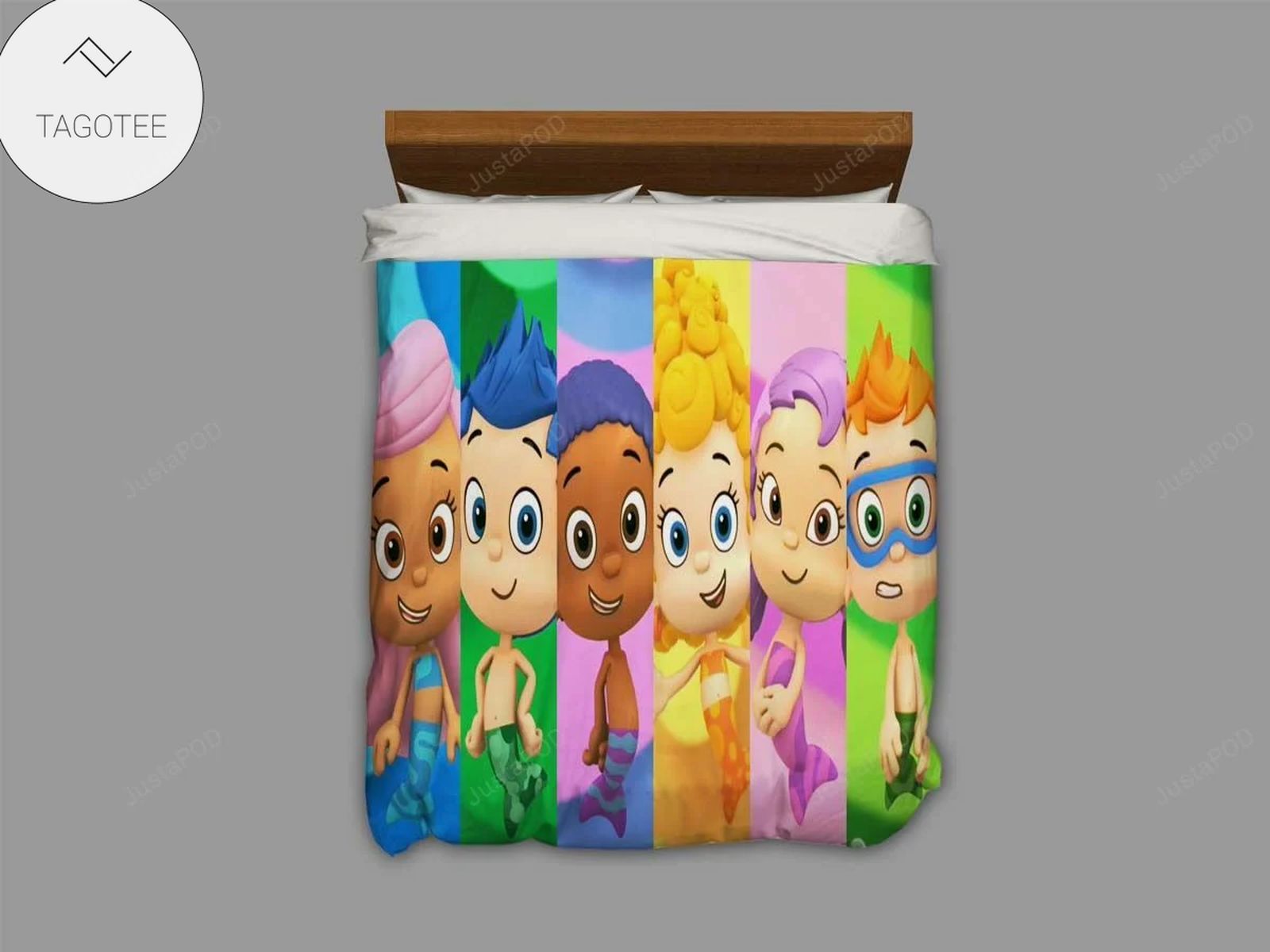 Bubble Guppies Animation Tv Show Bedding Set For Kids (Duvet Cover & Pillow Cases)- Bubble Guppies Animation Tv Show Bedding Set For Kids (Duvet Cover & Pillow Cases)-