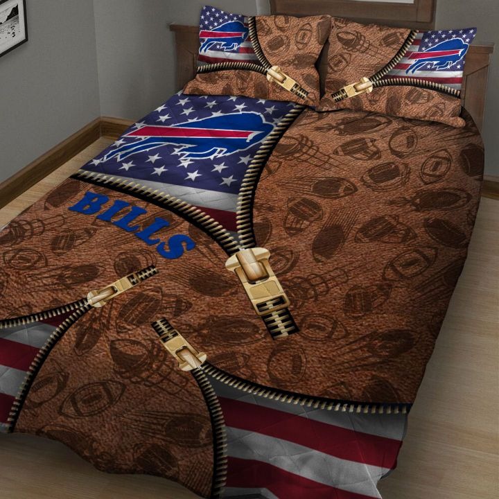 Buffalo-Bills-Nfl-American-Flag-Leather-Pattern-Bedding-Set-1