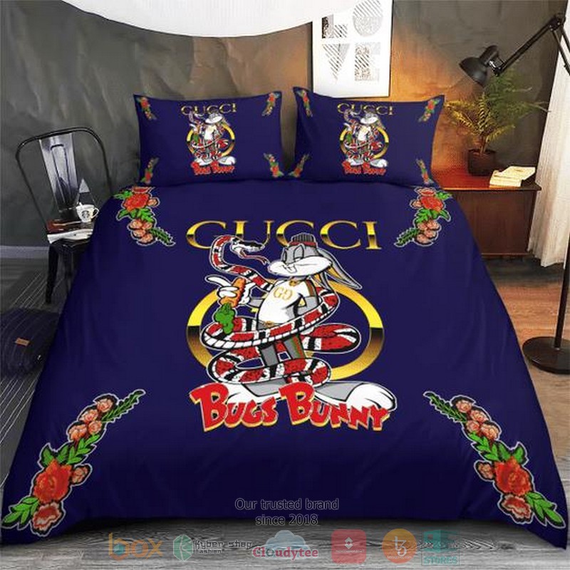 Bugs Bunny Kingsnake Gucci Blue Bedding Set Bugs Bunny Kingsnake Gucci Blue Bedding Set