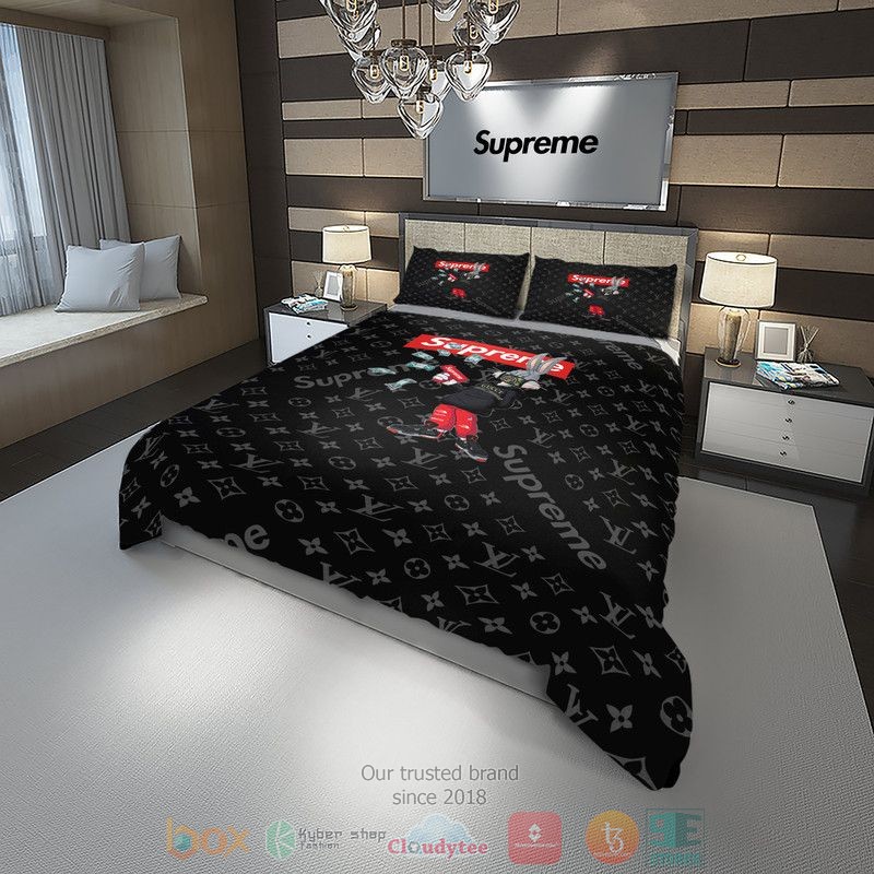 Bugs Bunny Money Supreme Louis Vuitton Brand Black Pattern Quilt Bedding Set Bugs Bunny Money Supreme Louis Vuitton Brand Black Pattern Quilt Bedding Set