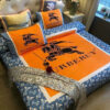 Burberry Blue Orange Monogram Classic All Over Print Bedding Set