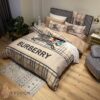 Burberry Checked Khaki 15 Duvet Cover Sheet Cover Pillow Cases Luxury Bedding Sets