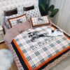 Burberry Checked White Orange Bedding Set