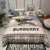 Burberry Cream Logo Full Print Bedding Set