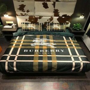 Burberry Dark Green Inspired Bedding Set