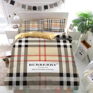 Burberry London Mens Tailored Clothing Caro White Inspired Bedding Set