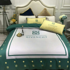 Burberry Teal Logo Full Print Bedding Set