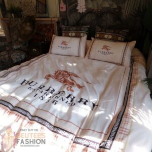 Burberry White 10 Duvet Cover Sheet Cover Pillow Cases Luxury Bedding Sets