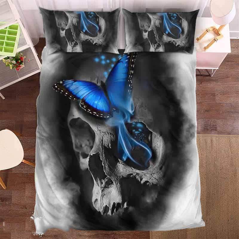 Butterfly Skull Duvet Cover and Pillowcase Set Bedding Set 667 Butterfly Skull Duvet Cover and Pillowcase Set Bedding Set 667