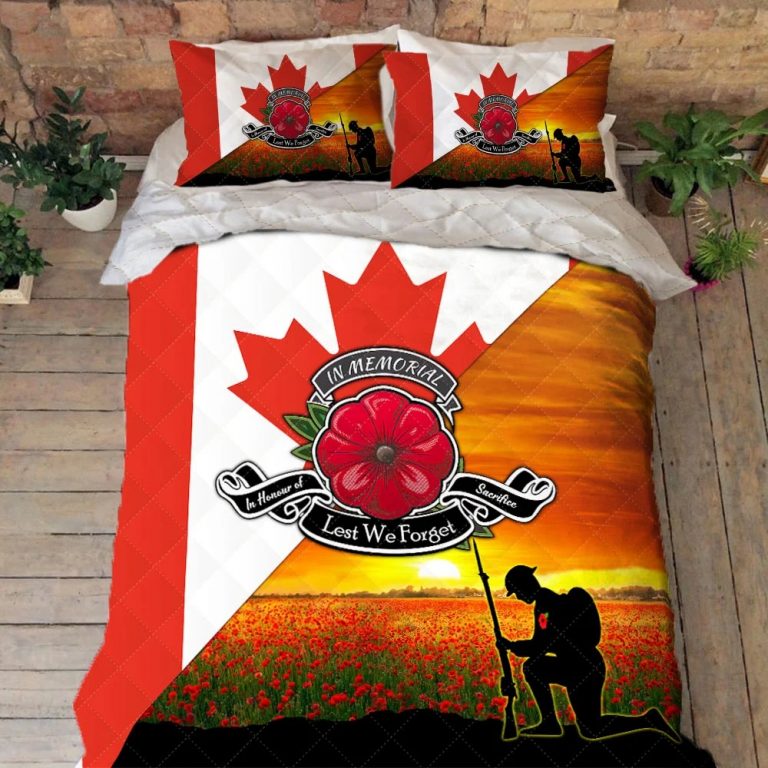 Canadian-In-Memorial-In-Honour-Of-Lest-We-Forget-Sacrifice-Quilt-Bedding-Set-1