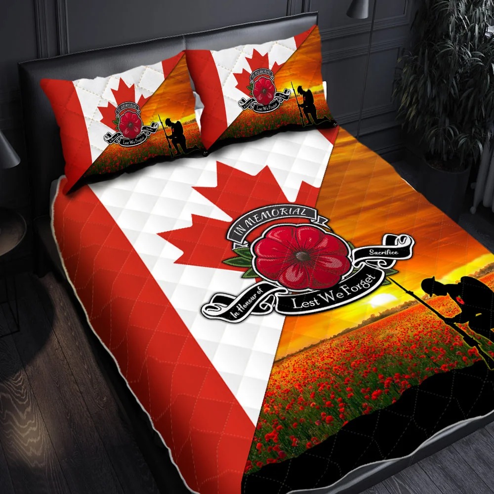Canadian In Memorial In Honour Of Lest We Forget Sacrifice Quilt Bedding Set Canadian In Memorial In Honour Of Lest We Forget Sacrifice Quilt Bedding Set