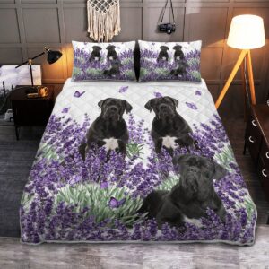 Cane Corso Lavender Quilt Bedding Set
