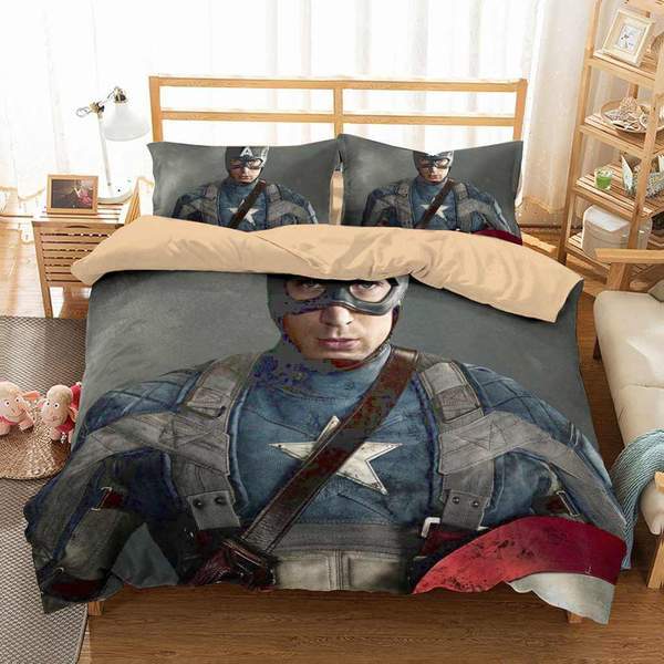 Captain America Duvet Cover and Pillowcase Set Bedding Set 476 Captain America Duvet Cover and Pillowcase Set Bedding Set 476