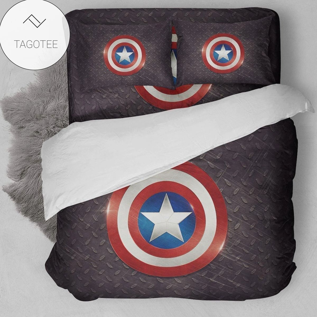 Captain America Logo Bedding Set (Duvet Cover & Pillow Cases) Captain America Logo Bedding Set (Duvet Cover & Pillow Cases)