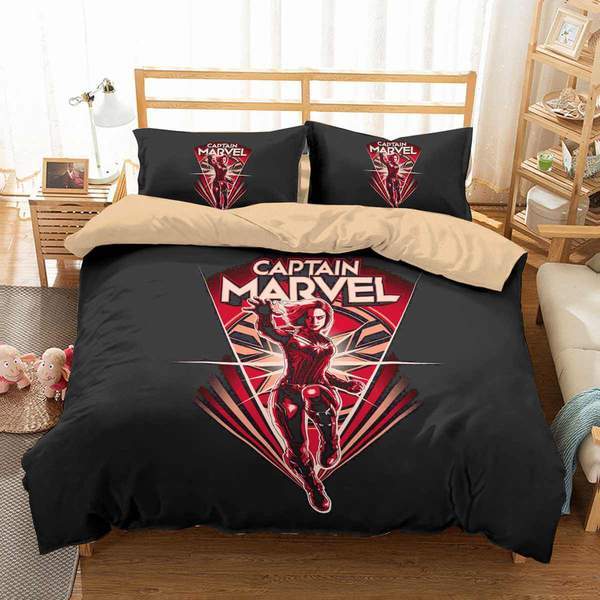 Captain Marvel 2 Duvet Cover and Pillowcase Set Bedding Set 296 Captain Marvel 2 Duvet Cover and Pillowcase Set Bedding Set 296