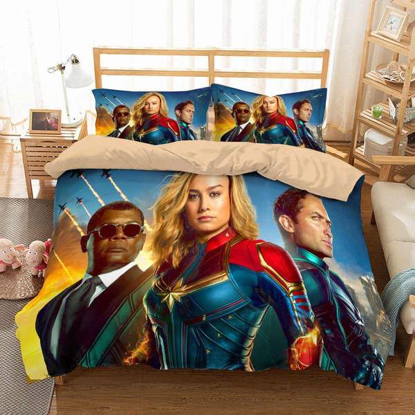 Captain Marvel 6 Duvet Cover and Pillowcase Set Bedding Set Captain Marvel 6 Duvet Cover and Pillowcase Set Bedding Set