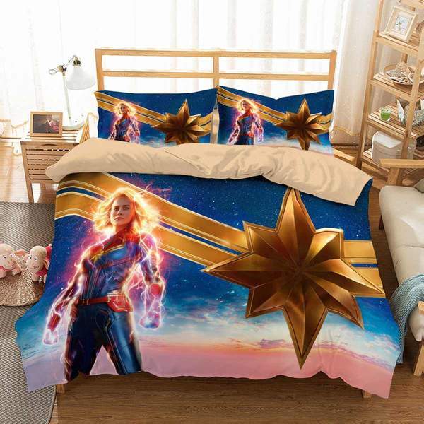 Captain Marvel 7 Duvet Cover and Pillowcase Set Bedding Set Captain Marvel 7 Duvet Cover and Pillowcase Set Bedding Set