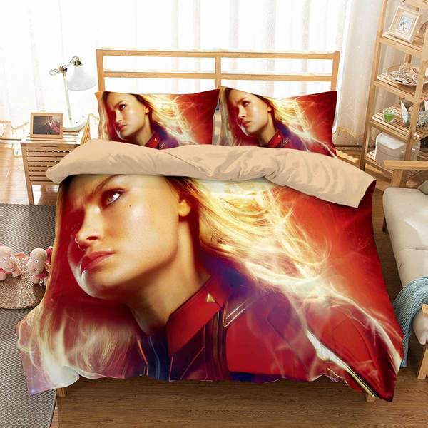 Captain Marvel 8 Duvet Cover and Pillowcase Set Bedding Set Captain Marvel 8 Duvet Cover and Pillowcase Set Bedding Set