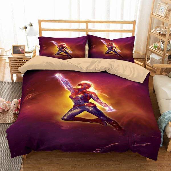 Captain Marvel 9 Duvet Cover and Pillowcase Set Bedding Set Captain Marvel 9 Duvet Cover and Pillowcase Set Bedding Set