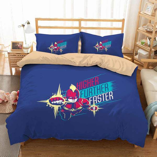 Captain Marvel Duvet Cover and Pillowcase Set Bedding Set 297 Captain Marvel Duvet Cover and Pillowcase Set Bedding Set 297