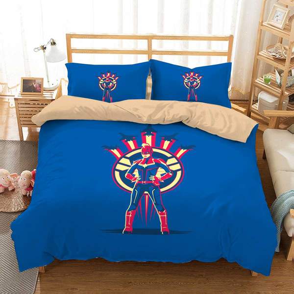 Captain Marvel Duvet Cover and Pillowcase Set Bedding Set 798 Captain Marvel Duvet Cover and Pillowcase Set Bedding Set 798