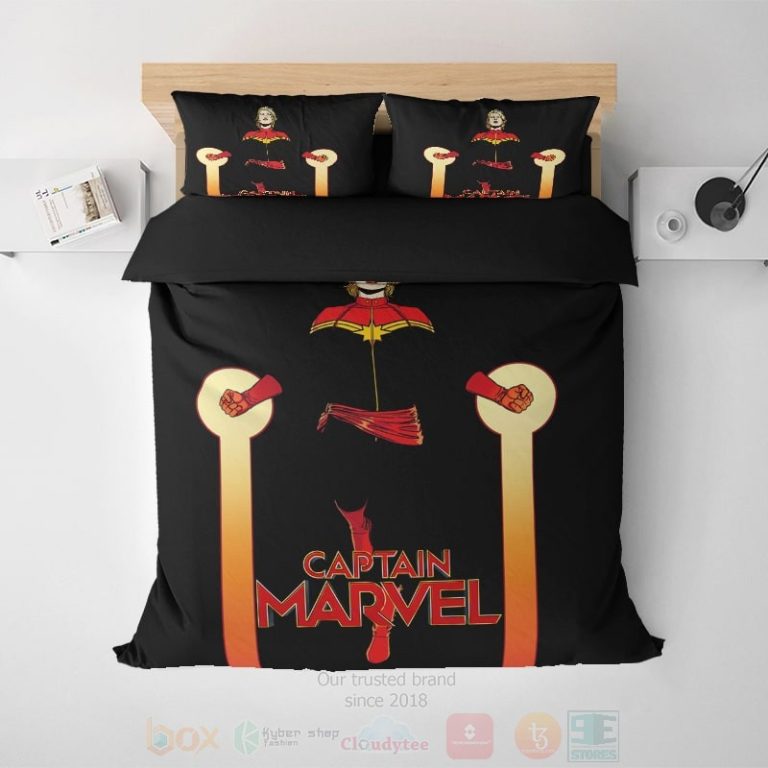 Captain-Marvel-Vintage-Dar-Brushed-Comic-Bedding-Set-1