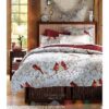 Cardinal Flowers White Bedding Set
