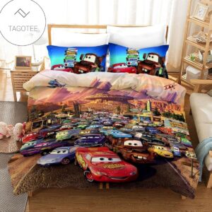 Cars On The Race Characters Of Cars 3 3D Printed Bedding Set (Duvet Cover & Pillow Cases)