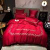 Cartier Paris Full Red Luxury Brand Bedding Set
