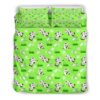 Cartoon Daisy And Cow Pattern Print Duvet Cover and Pillowcase Set Bedding Set