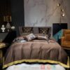 Cartoon Louis Vuitton Brown Quilt Bedding Set