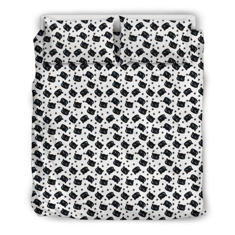 Cat Heads And Paws With Bright Eyes Duvet Cover and Pillowcase Set Bedding Set Cat Heads And Paws With Bright Eyes Duvet Cover and Pillowcase Set Bedding Set