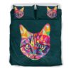 Cat In Pop Art Colors Duvet Cover and Pillowcase Set Bedding Set