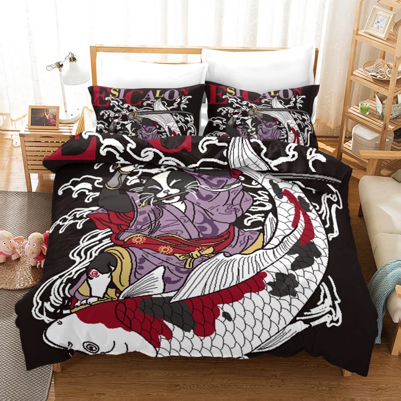 Cat Kimono Duvet Cover and Pillowcase Set Bedding Set Cat Kimono Duvet Cover and Pillowcase Set Bedding Set