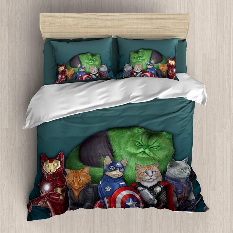 Cat Superhero Duvet Cover and Pillowcase Set Bedding Set Cat Superhero Duvet Cover and Pillowcase Set Bedding Set
