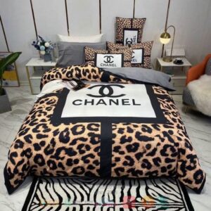 Chanel Luxury Brand Leopard Pattern Bedding Set